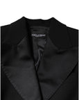 Dolce & Gabbana Black Wool Jumpsuit Dress Women Coat Jacket