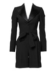 Dolce & Gabbana Black Wool Jumpsuit Dress Women Coat Jacket