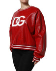 Dolce & Gabbana Red Wool DGLogo Embroidery Pullover Sweater