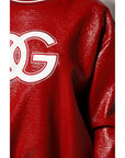 Dolce & Gabbana Red Wool DGLogo Embroidery Pullover Sweater