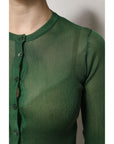Dolce & Gabbana Green Polyester Long Sleeves Cardigan Sweater
