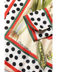 Dolce & Gabbana Multicolor Vegetables Silk Long Sleeves Top