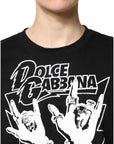 Dolce & Gabbana Black Cotton Printed Short Sleeves T-shirt