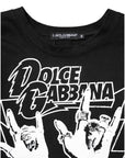Dolce & Gabbana Black Cotton Printed Short Sleeves T-shirt