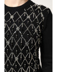 Dolce & Gabbana Black Cashmere Embellished Long Sleeves Top