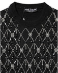 Dolce & Gabbana Black Cashmere Embellished Long Sleeves Top