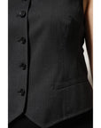 Dolce & Gabbana Black Striped Button Down Sleeveless Vest Top