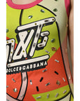 Dolce & Gabbana Multicolor Printed Crystal Embellishment Top