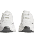 Dolce & Gabbana White Silver DAYMASTER Leather Sneakers Shoes
