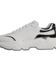 Dolce & Gabbana White Silver DAYMASTER Leather Sneakers Shoes