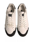 Dolce & Gabbana White Leather Logo Portofino Sneakers Shoes