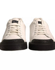 Dolce & Gabbana White Leather Logo Portofino Sneakers Shoes