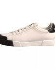 Dolce & Gabbana White Leather Logo Portofino Sneakers Shoes