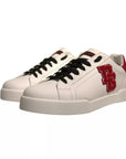 Dolce & Gabbana White Leather DG Logo Low Top Sneaker Shoes