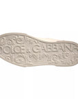Dolce & Gabbana White Leather DG Logo Low Top Sneaker Shoes