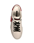 Dolce & Gabbana White Leather DG Logo Low Top Sneaker Shoes