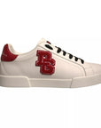 Dolce & Gabbana White Leather DG Logo Low Top Sneaker Shoes