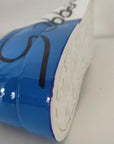 Dolce & Gabbana White Blue Leather Logo Low Top Sneakers Shoes