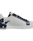Dolce & Gabbana White Blue Crown Low Top Men Sneakers Shoes