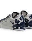 Dolce & Gabbana White Blue Crown Low Top Men Sneakers Shoes
