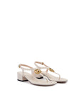 Gucci Mystic White Nappa Charlotte Leather Sandals