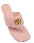 Gucci Mystic Pink Nappa Charlotte Leather Sandals