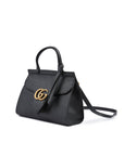 Gucci Black Leather GG Marmont Handbag