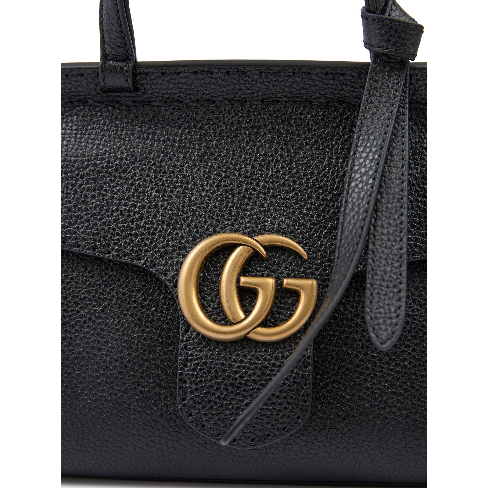 Gucci Black Leather GG Marmont Handbag