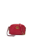 Gucci Red Leather GG Marmont Camera Bag