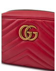 Gucci Red Leather GG Marmont Camera Bag