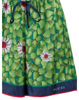 Gucci Green Flower Printed Silk Shorts