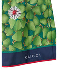 Gucci Green Flower Printed Silk Shorts