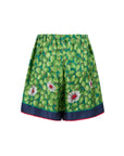 Gucci Green Flower Printed Silk Shorts