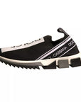 Dolce & Gabbana Black White Slip On Sorrento Sneakers Shoes
