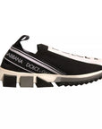 Dolce & Gabbana Black White Slip On Sorrento Sneakers Shoes