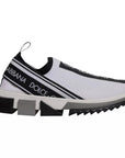 Dolce & Gabbana White Black Slip On Sorrento Sneakers Shoes