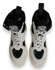 Dolce & Gabbana White Padded Mid Calf Lace Up Boots Shoes