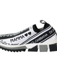 Dolce & Gabbana White Black Slip On Sorrento Sneakers