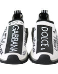 Dolce & Gabbana White Black Slip On Sorrento Sneakers