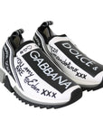Dolce & Gabbana White Black Slip On Sorrento Sneakers