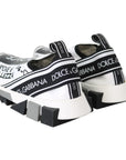 Dolce & Gabbana White Black Slip On Sorrento Sneakers