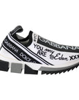 Dolce & Gabbana White Black Slip On Sorrento Sneakers