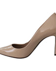 Dolce & Gabbana Beige Patent Leather Stiletto Heel Pumps