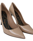 Dolce & Gabbana Beige Patent Leather Stiletto Heel Pumps