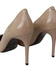 Dolce & Gabbana Beige Patent Leather Stiletto Heel Pumps