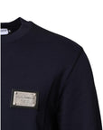 Dolce & Gabbana Dark Blue Logo Crew Neck Pullover Sweater