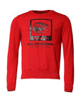 Dolce & Gabbana Red Eye Print Crew Neck Men Pullover Sweater