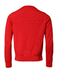 Dolce & Gabbana Red Eye Print Crew Neck Men Pullover Sweater