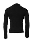 Dolce & Gabbana Black Wool Knit Crew Neck Pullover Sweater