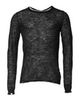 Dolce & Gabbana Black Polyester Crew Neck Pullover Sweater